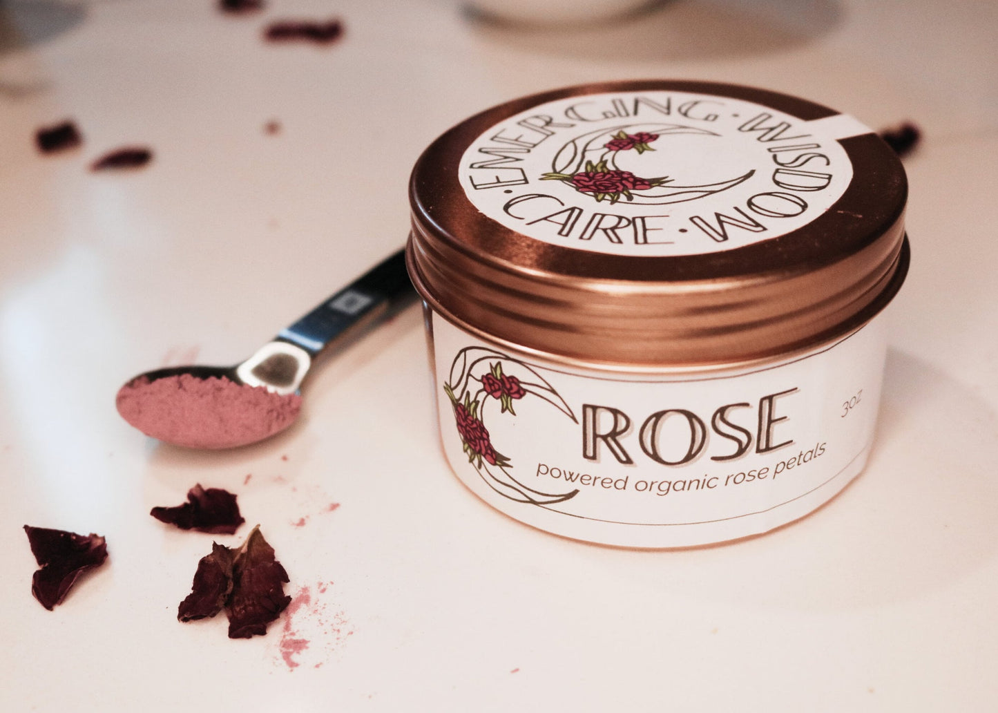 Organic Rose Powder for Cacao, Lattes and Smoothies