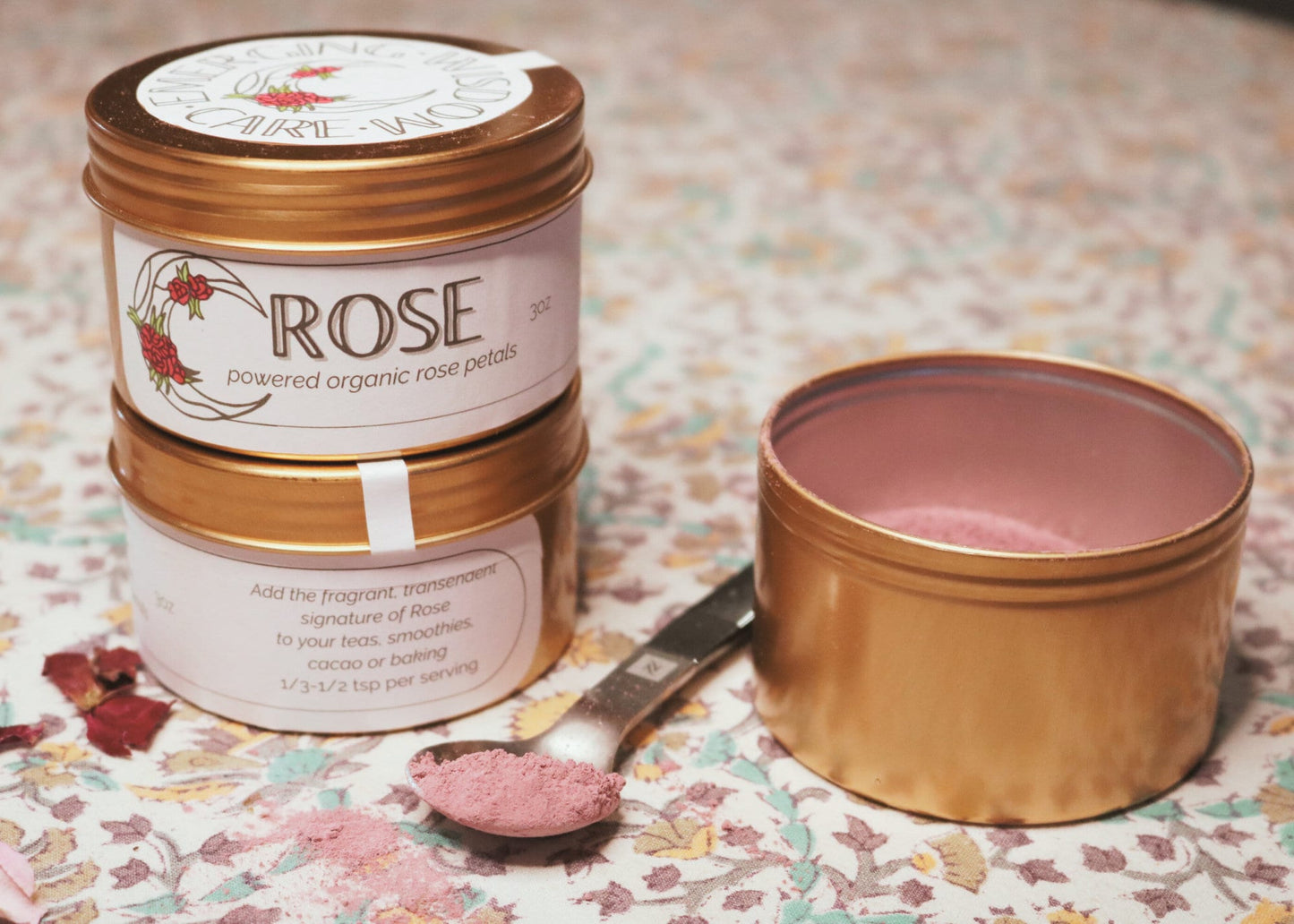 Organic Rose Powder for Cacao, Lattes and Smoothies