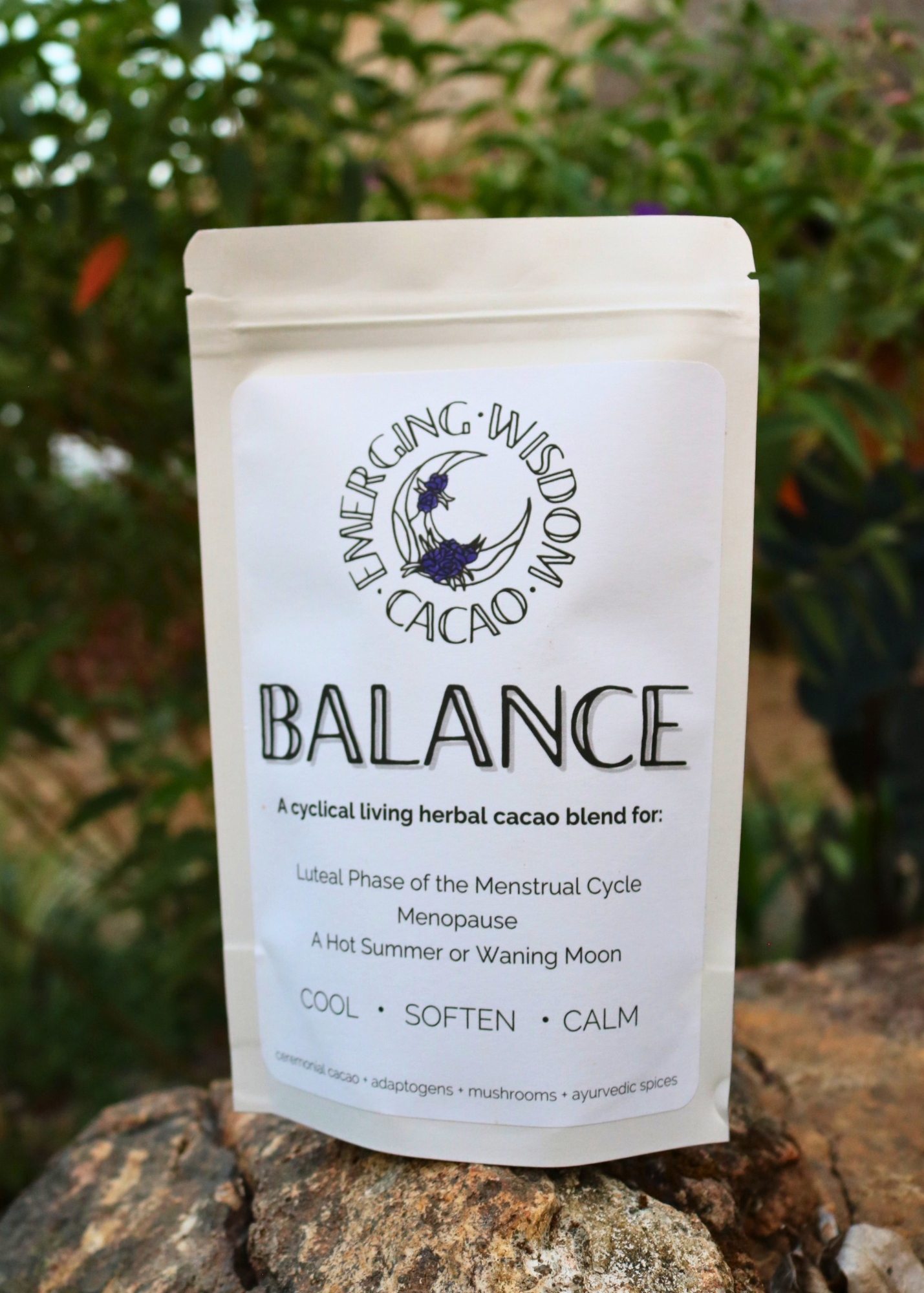 BALANCE Ceremonial Cacao Blend- Luteal/ Waning Moon/ Summer