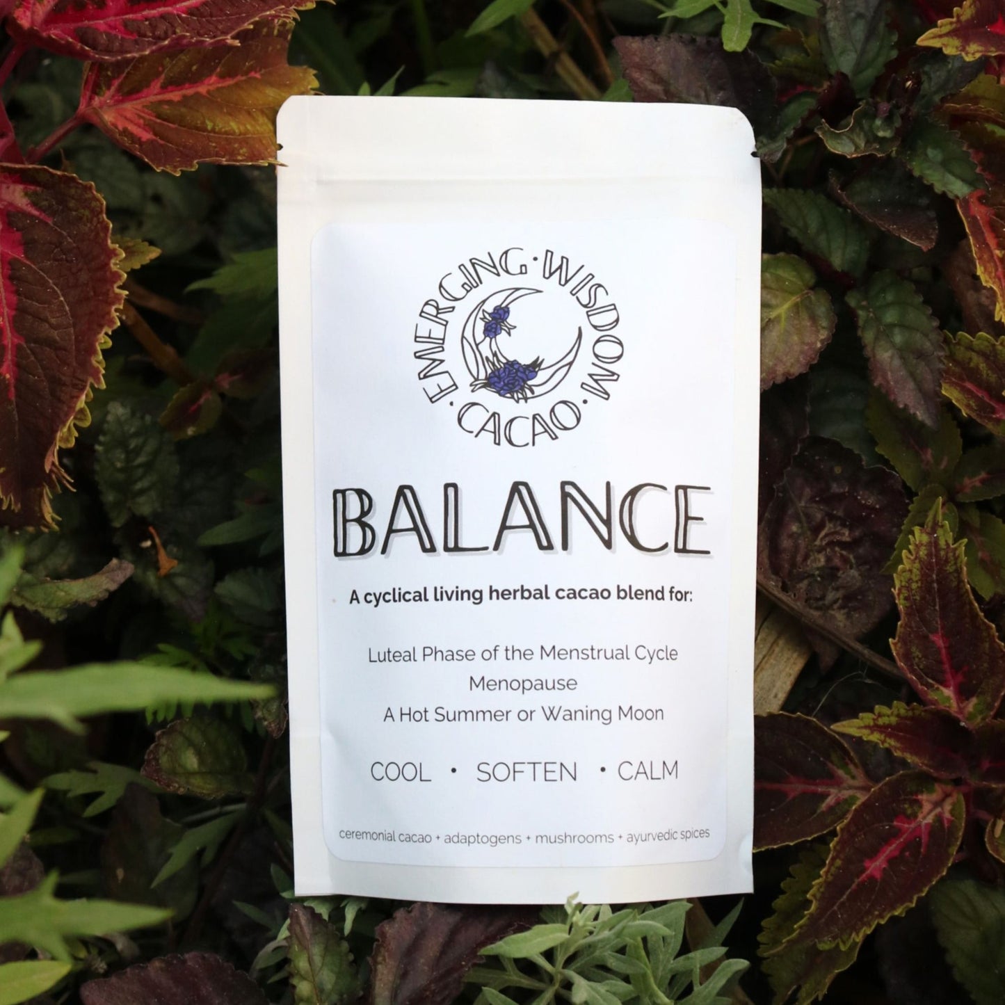 BALANCE Ceremonial Cacao Blend- Luteal/ Waning Moon/ Summer