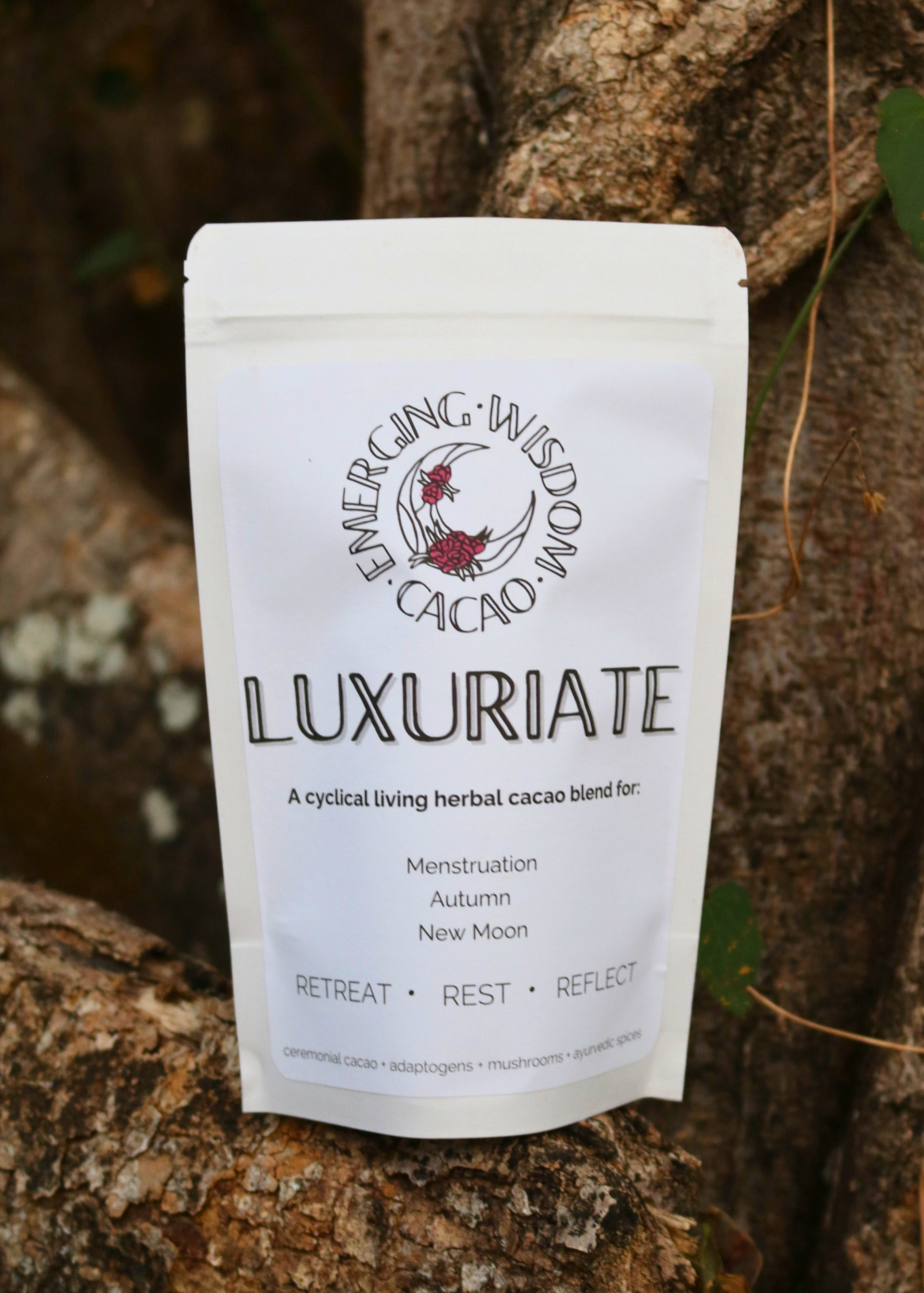 LUXURIATE Ceremonial Cacao Blend- Menstruation/ New Moon/ Fall