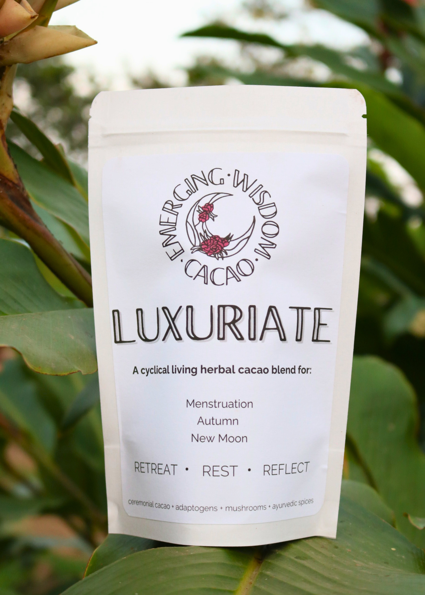 LUXURIATE Ceremonial Cacao Blend- Menstruation/ New Moon/ Fall