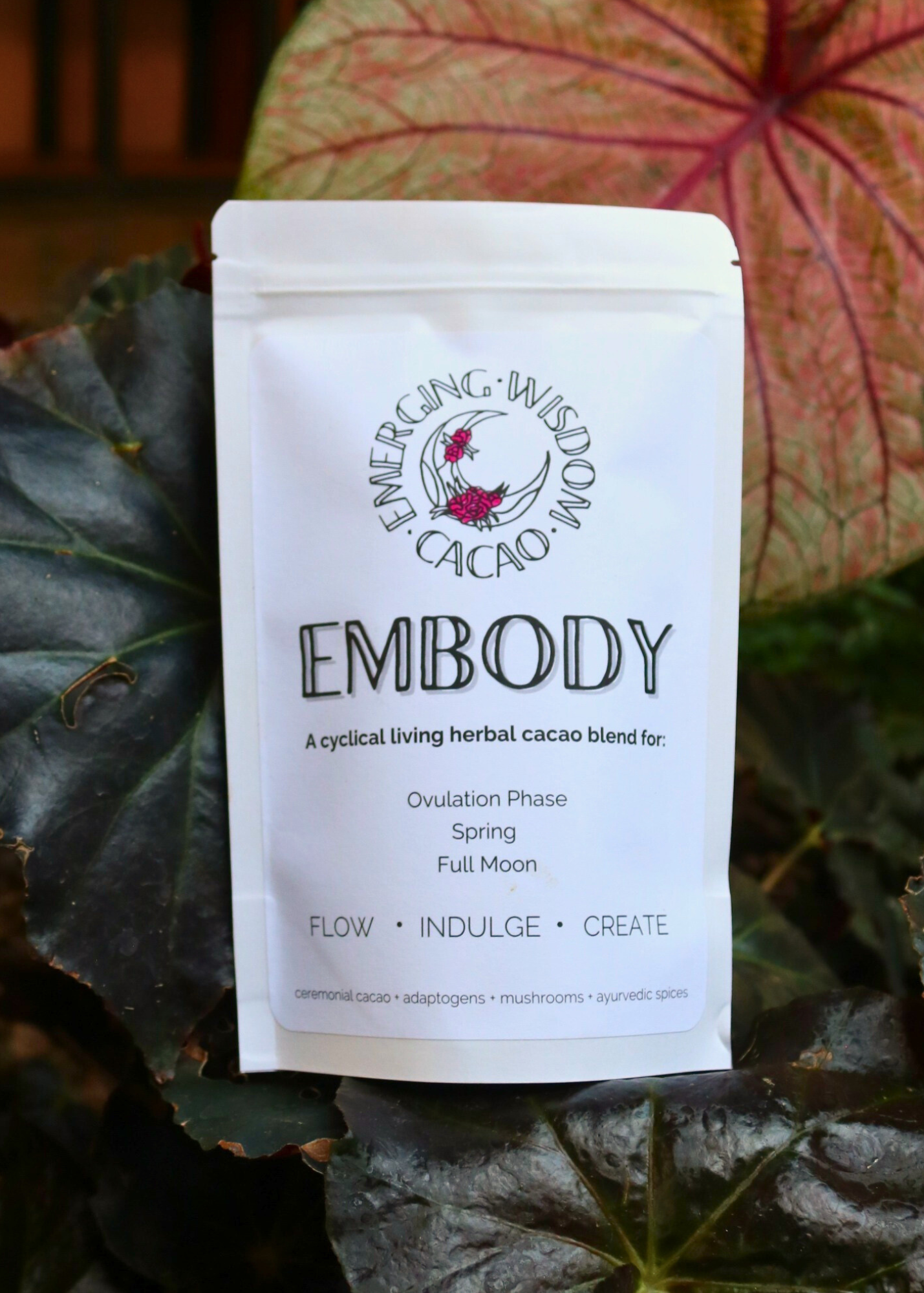 EMBODY Ceremonial Cacao Blends- Ovulation/ Full Moon/ Spring